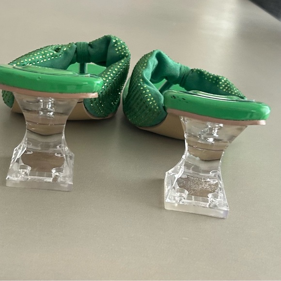 Green Crystal Embellished Heels - Picture 4 of 9